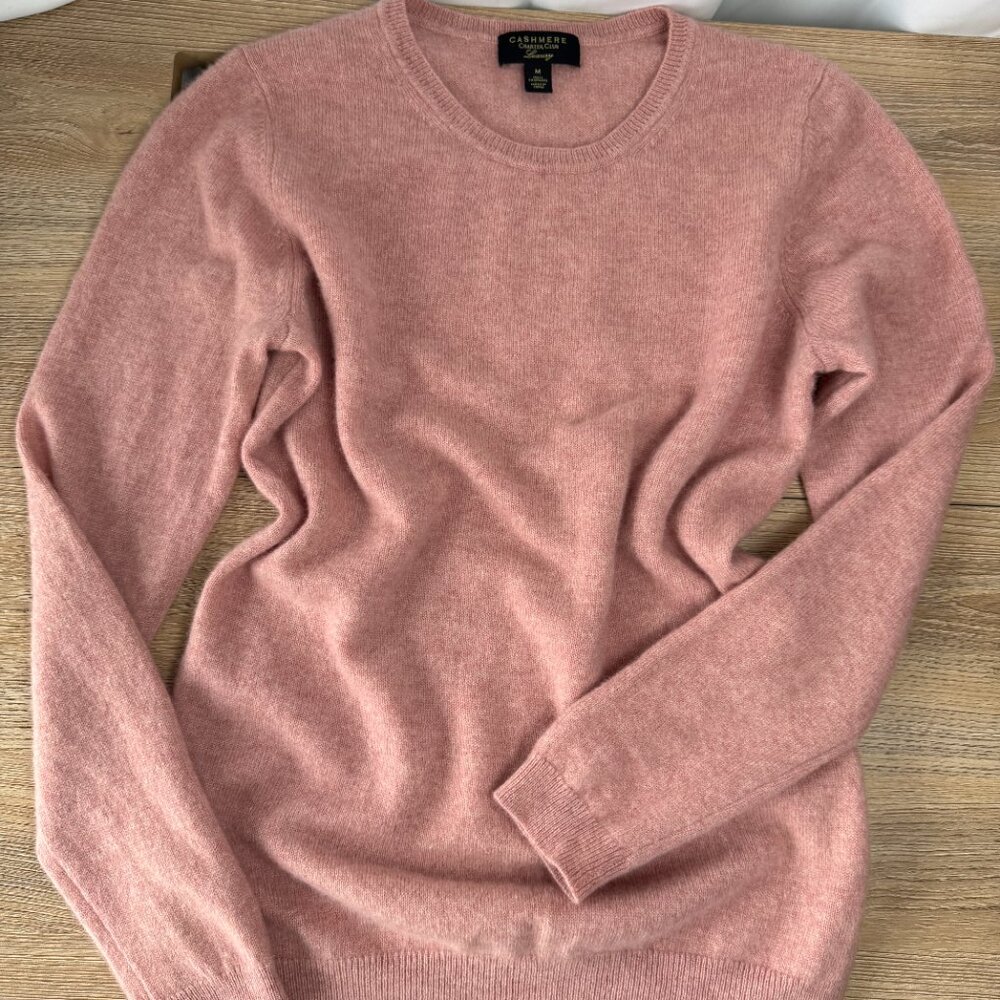 Cashmere Charter Club Pink Long Sleeve Sweater - Picture 6 of 12